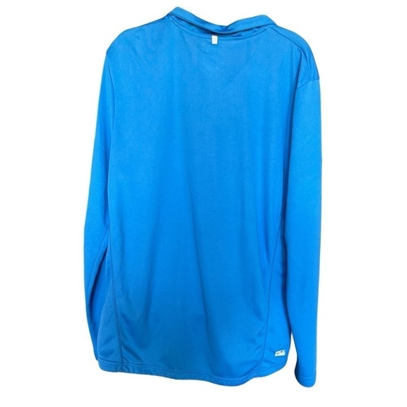 Fila sport 1/4 zip pull over blue size large lightweight reflective strips - Picture 2 of 12